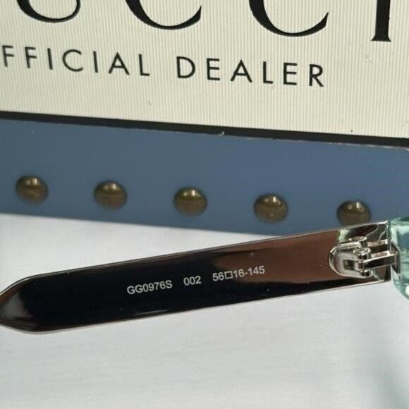 💯- New Authentic GUCCI Unisex Rectangular Sunglasses GG0976S-002-56 - Picture 11 of 13